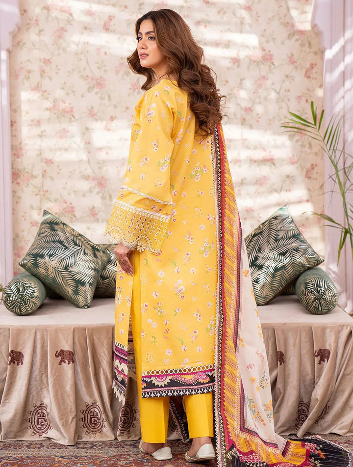 Lamhay By Bin Ilyas Embroidered Lawn Suit Unstitched 3 Piece BI24LL D-104 - Summer Collection