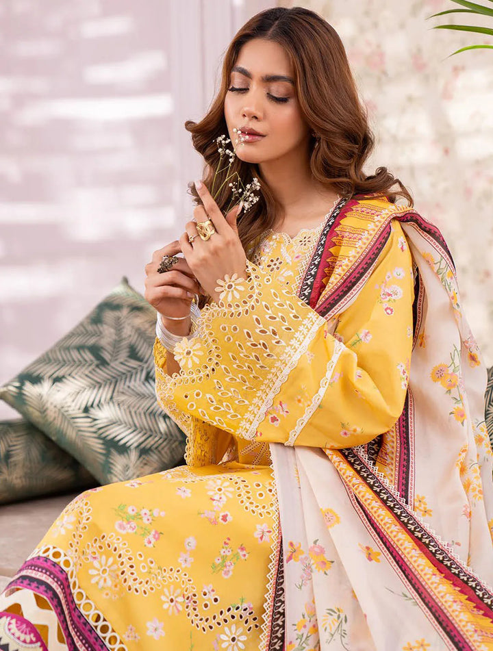 Lamhay By Bin Ilyas Embroidered Lawn Suit Unstitched 3 Piece BI24LL D-104 - Summer Collection