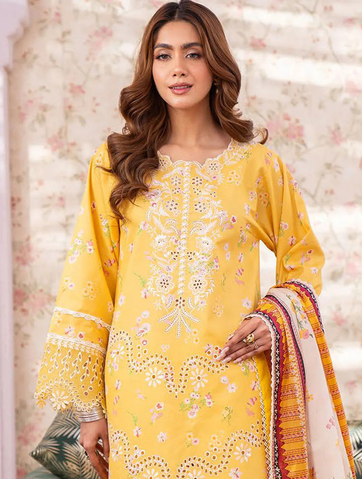 Lamhay By Bin Ilyas Embroidered Lawn Suit Unstitched 3 Piece BI24LL D-104 - Summer Collection