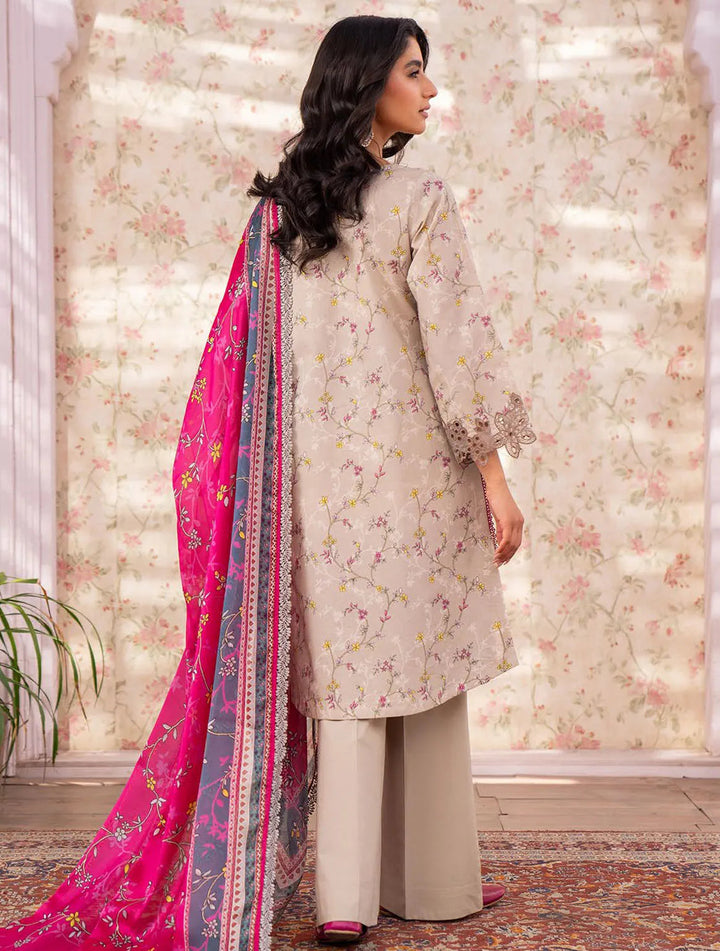 Lamhay By Bin Ilyas Embroidered Lawn Suit Unstitched 3 Piece BI24LL D-105 - Summer Collection