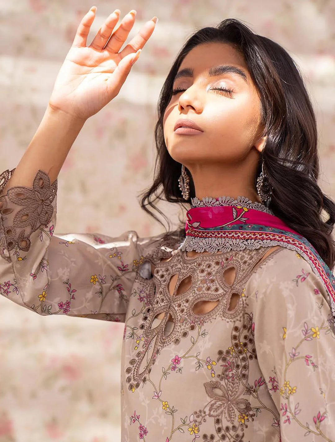 Lamhay By Bin Ilyas Embroidered Lawn Suit Unstitched 3 Piece BI24LL D-105 - Summer Collection