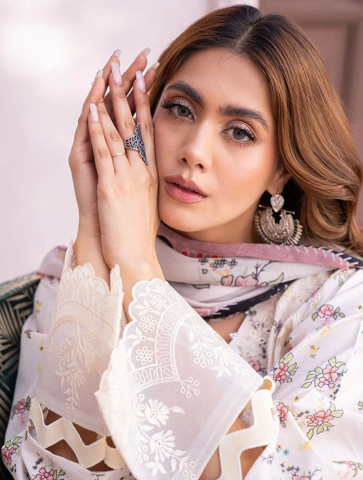 Lamhay By Bin Ilyas Embroidered Lawn Suit Unstitched 3 Piece BI24LL D-106 - Summer Collection