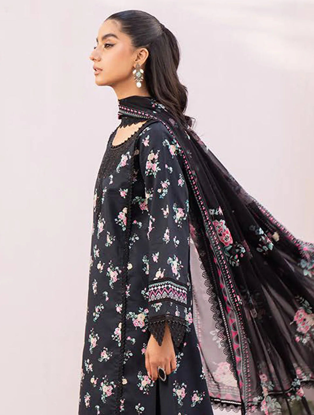 Lamhay By Bin Ilyas Embroidered Lawn Suit Unstitched 3 Piece BI24LL D-110 - Summer Collection