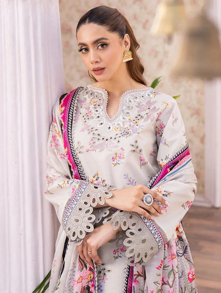 Lamhay By Bin Ilyas Embroidered Lawn Suit Unstitched 3 Piece BI24LL D-111 - Summer Collection