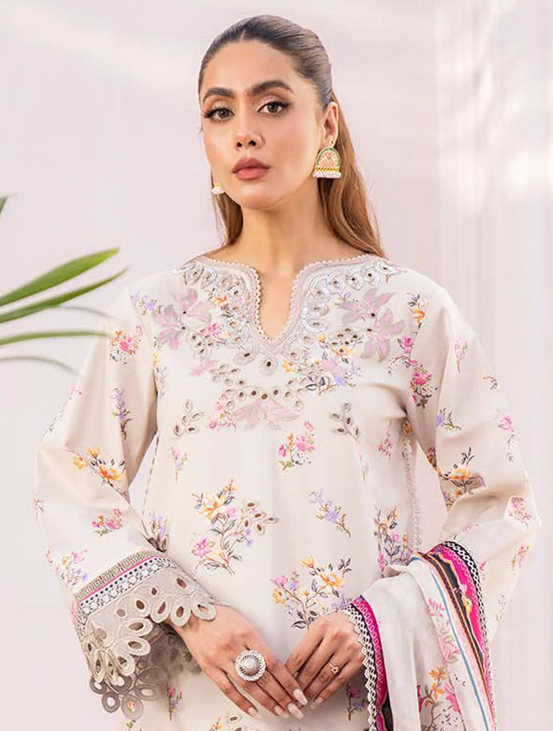 Lamhay By Bin Ilyas Embroidered Lawn Suit Unstitched 3 Piece BI24LL D-111 - Summer Collection