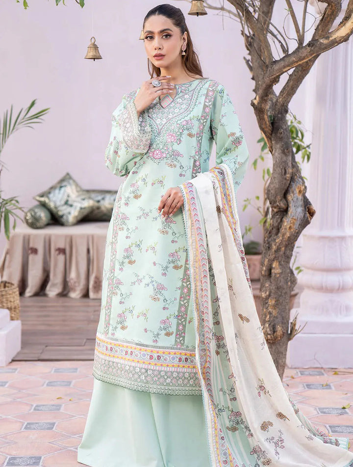 Lamhay By Bin Ilyas Embroidered Lawn Suit Unstitched 3 Piece BI24LL D-112 - Summer Collection