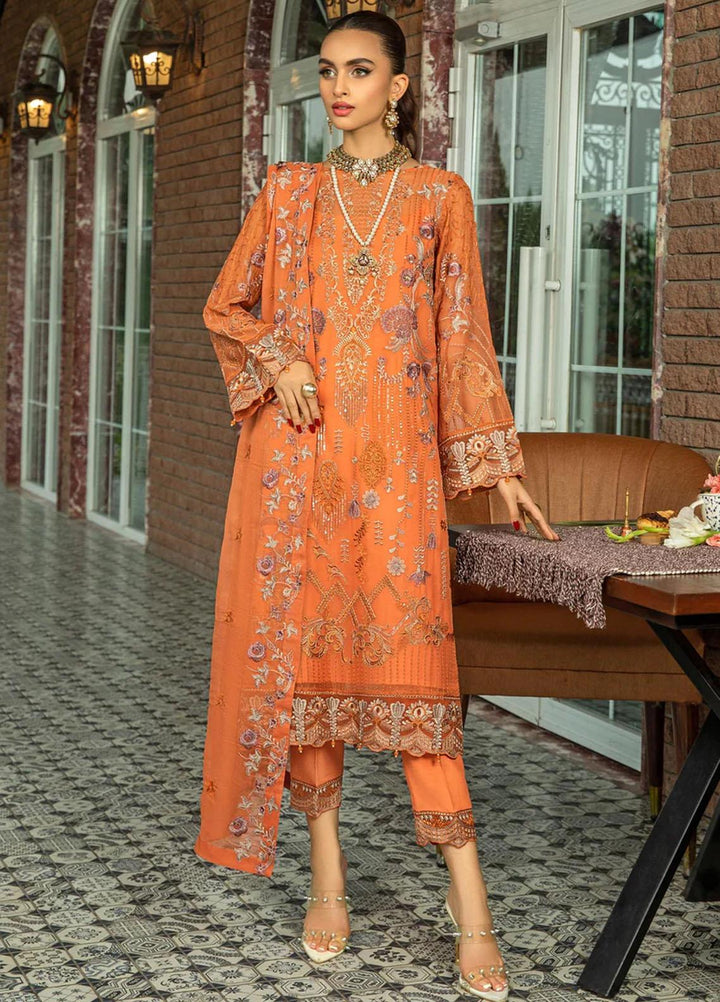 Lamhe By Meeral Embroidered Chiffon Suits Unstitched 3 Piece MRL24LM D-02 Farasha - Formal Collection