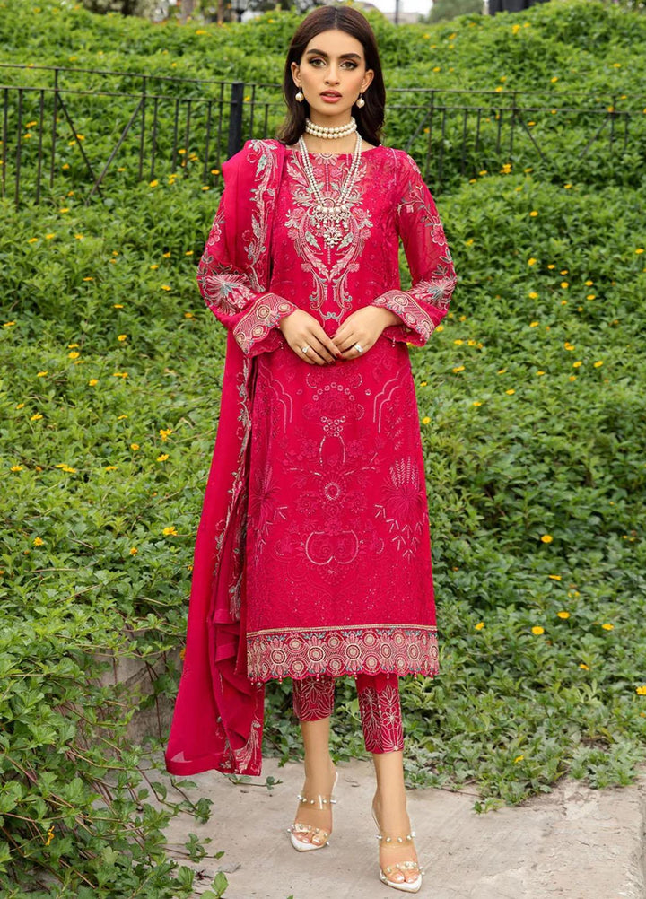 Lamhe By Meeral Embroidered Chiffon Suits Unstitched 3 Piece MRL24LM D-04 Rungrez - Formal Collection