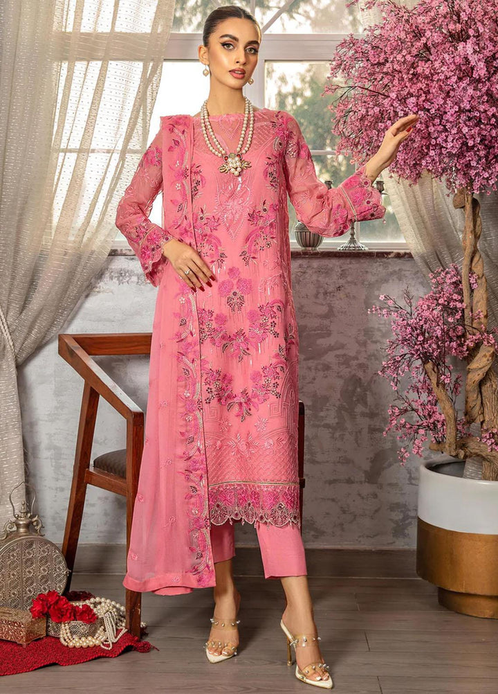 Lamhe By Meeral Embroidered Chiffon Suits Unstitched 3 Piece MRL24LM D-07 Muntaha - Formal Collection