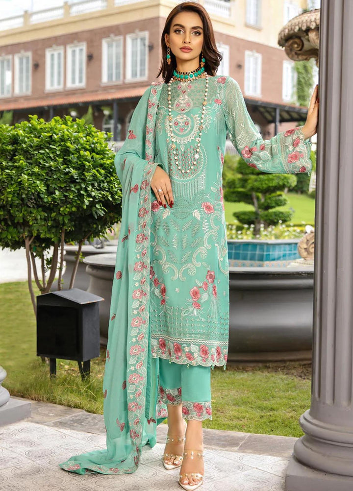 Lamhe By Meeral Embroidered Chiffon Suits Unstitched 3 Piece MRL24LM D-09 Navina - Formal Collection