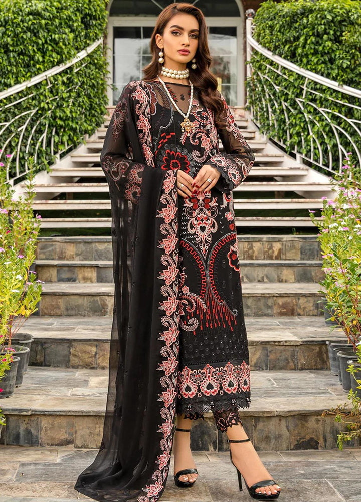 Lamhe By Meeral Embroidered Chiffon Suits Unstitched 3 Piece MRL24LM D-10 Zebaish  - Formal Collection