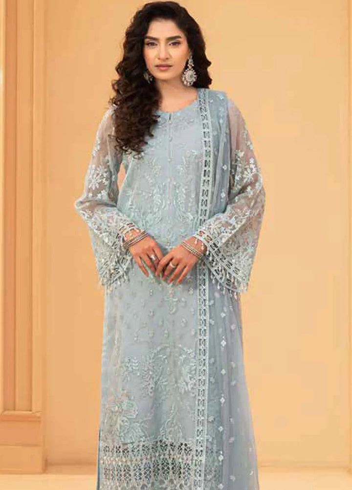 Lamisah by Lavish Premium Embroidered Chiffon Suits Unstitched 3 Piece LVP25LF D-01 Westar - Formals Collection