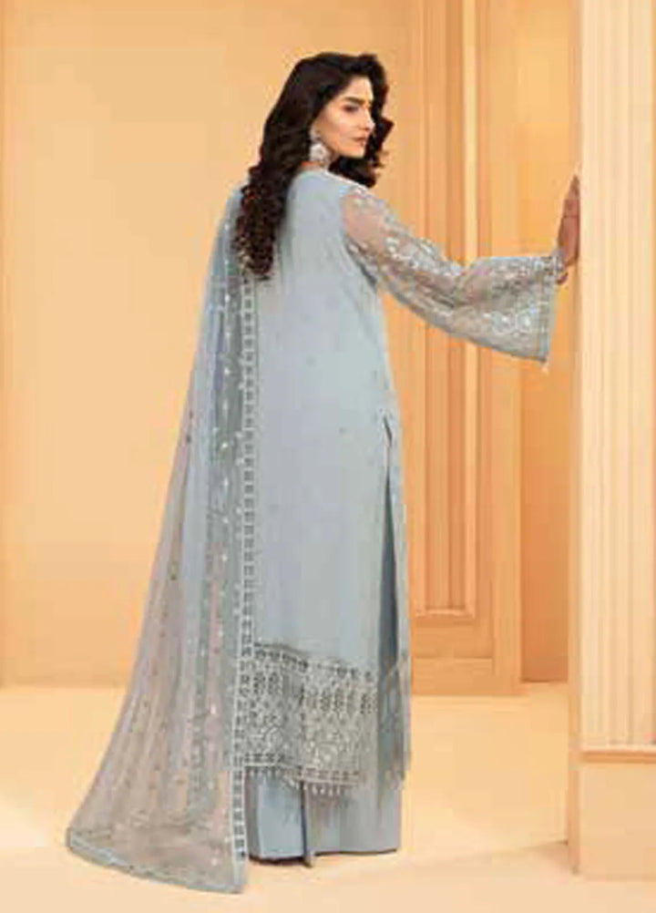 Lamisah by Lavish Premium Embroidered Chiffon Suits Unstitched 3 Piece LVP25LF D-01 Westar - Formals Collection