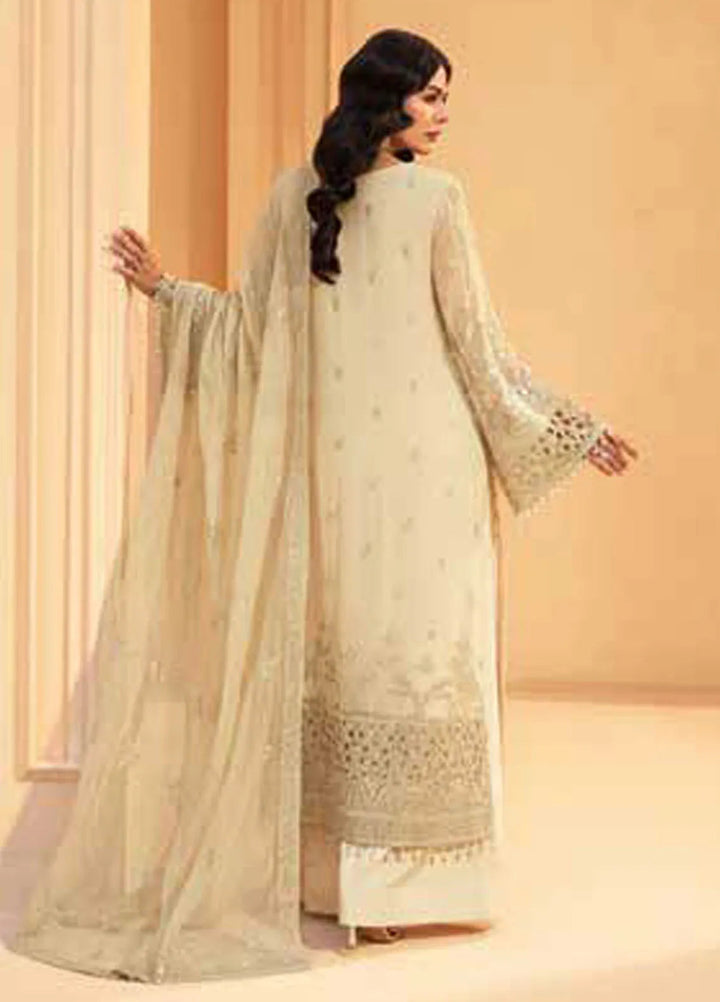 Lamisah by Lavish Premium Embroidered Chiffon Suits Unstitched 3 Piece LVP25LF D-02 Pearl Bush - Formals Collection
