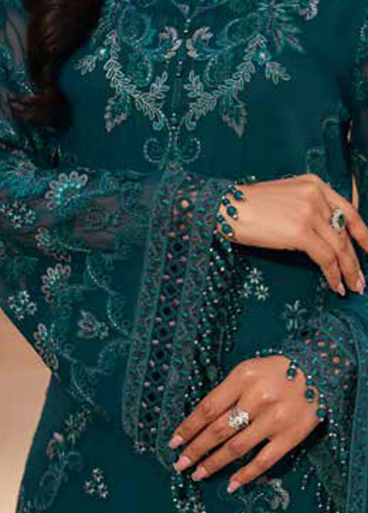 Lamisah by Lavish Premium Embroidered Chiffon Suits Unstitched 3 Piece LVP25LF D-06 Calypso - Formals Collection