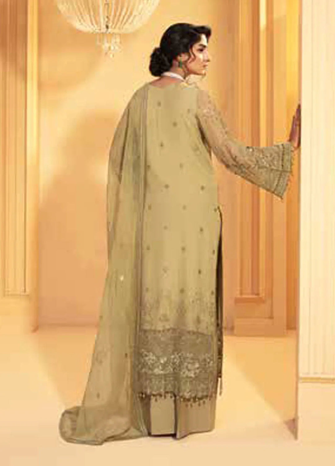 Lamisah by Lavish Premium Embroidered Chiffon Suits Unstitched 3 Piece LVP25LF D-07 Akaroa - Formals Collection