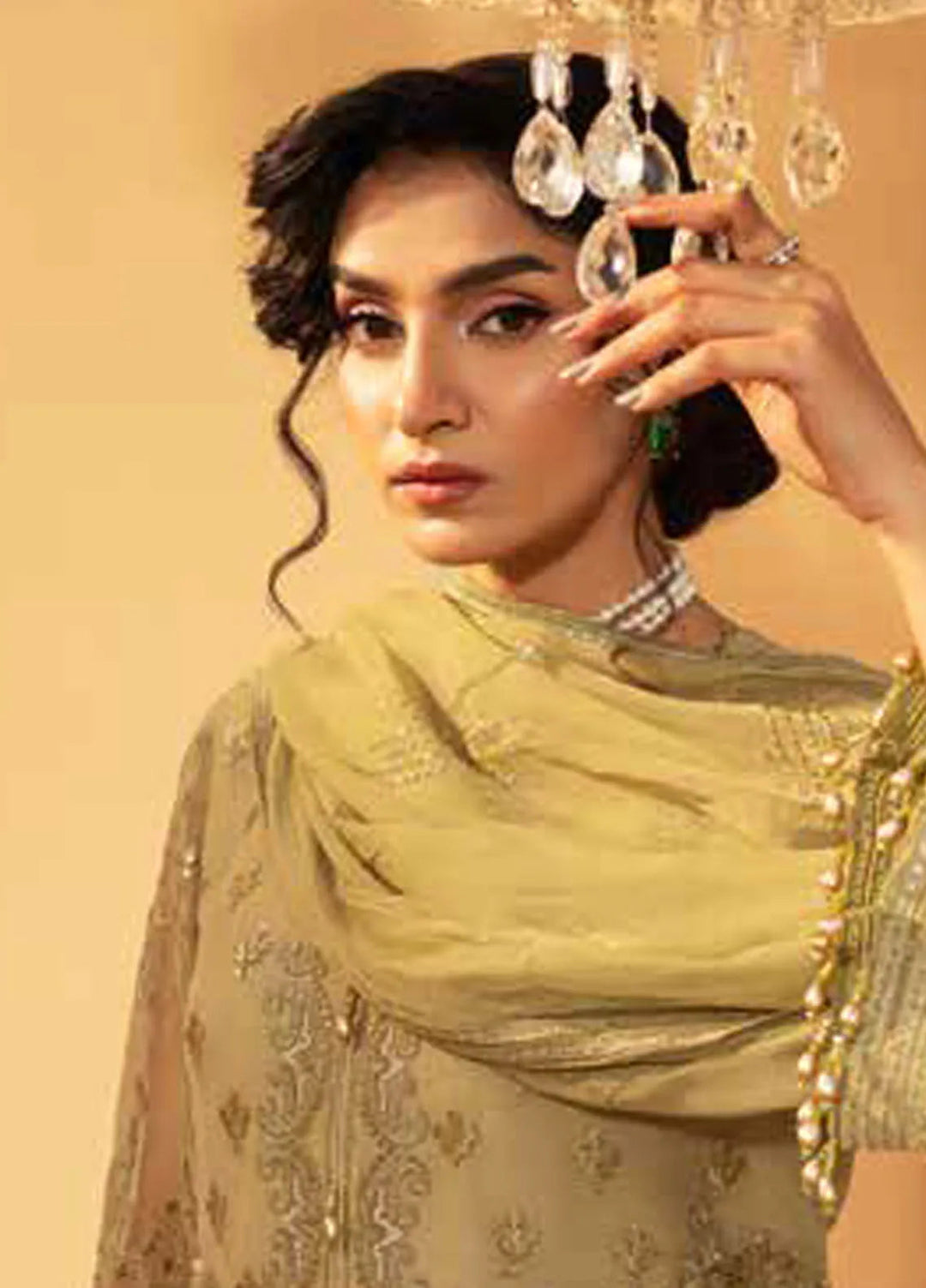 Lamisah by Lavish Premium Embroidered Chiffon Suits Unstitched 3 Piece LVP25LF D-07 Akaroa - Formals Collection