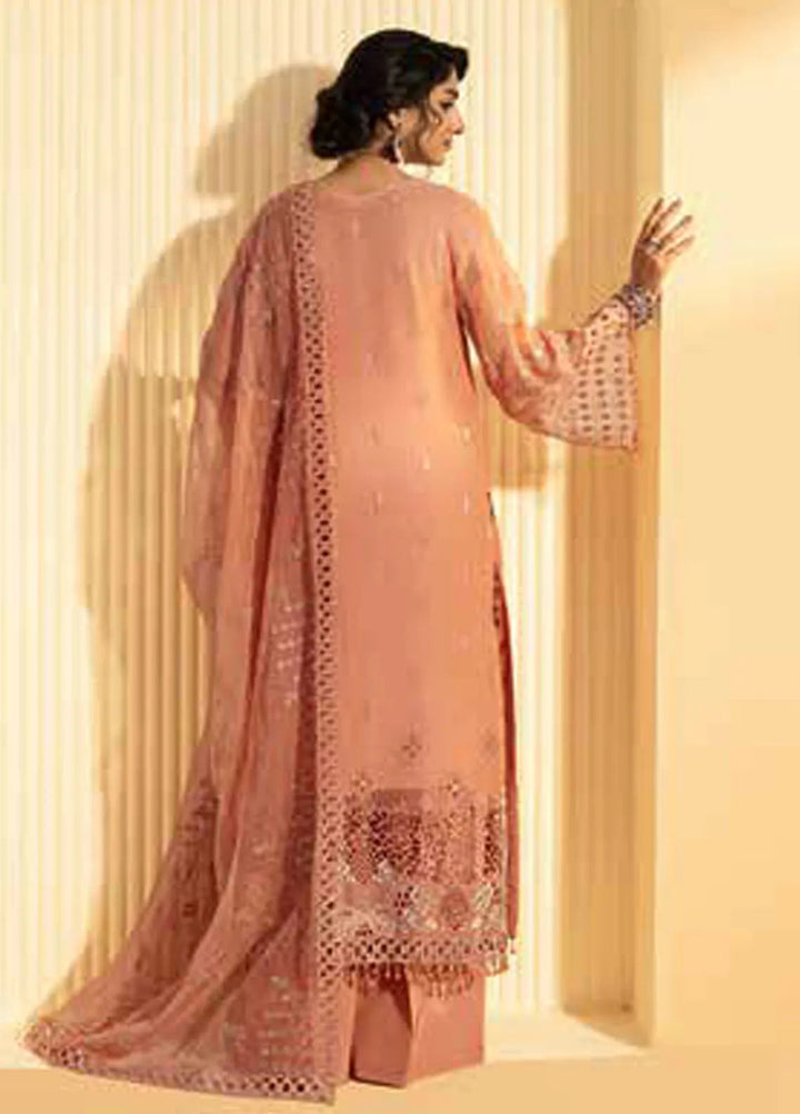 Lamisah by Lavish Premium Embroidered Chiffon Suits Unstitched 3 Piece LVP25LF D-09 Petite Orchid - Formals Collection