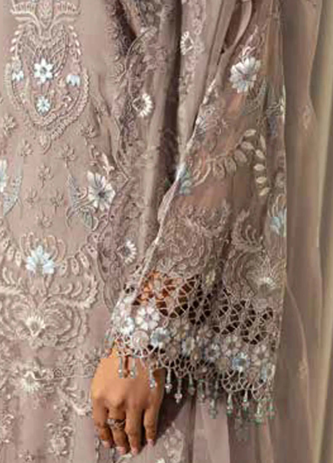 Lamisah by Lavish Premium Embroidered Chiffon Suits Unstitched 3 Piece LVP25LF D-10 Pharlap - Formals Collection