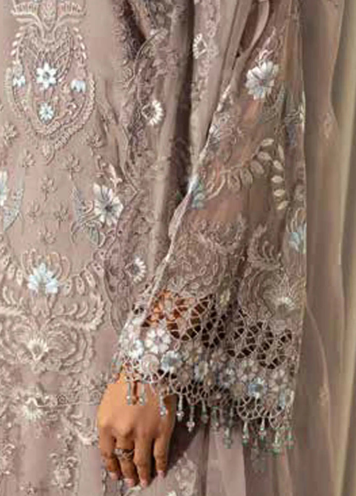 Lamisah by Lavish Premium Embroidered Chiffon Suits Unstitched 3 Piece LVP25LF D-10 Pharlap - Formals Collection