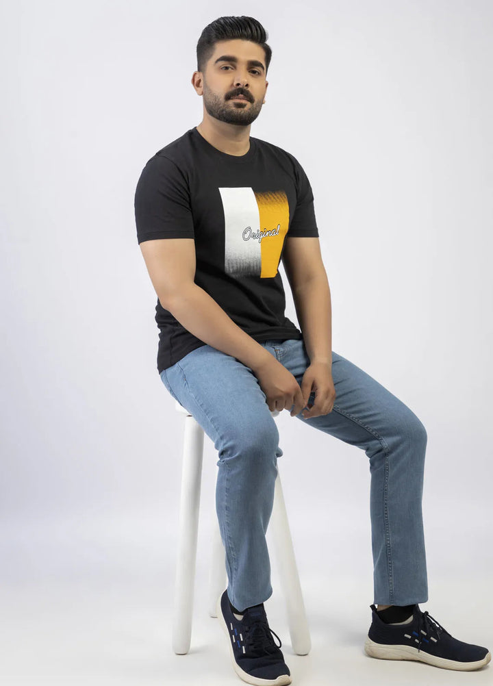 Lamorado Cotton Casual Men T-Shirt - Black Graphic