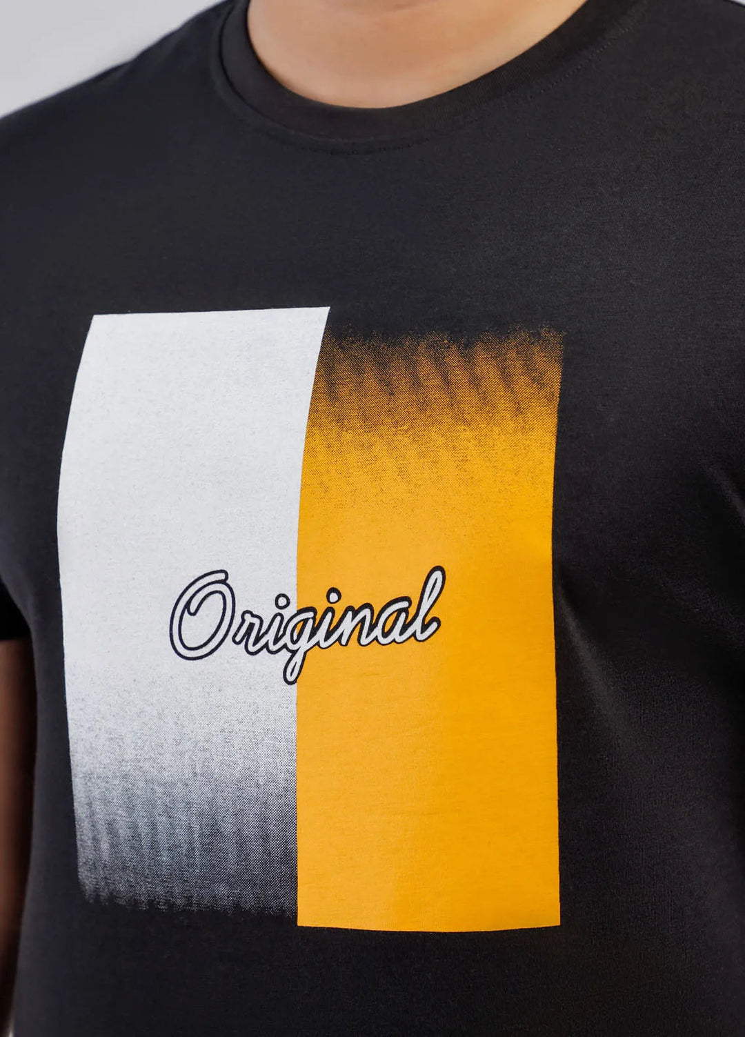 Lamorado Cotton Casual Men T-Shirt - Black Graphic