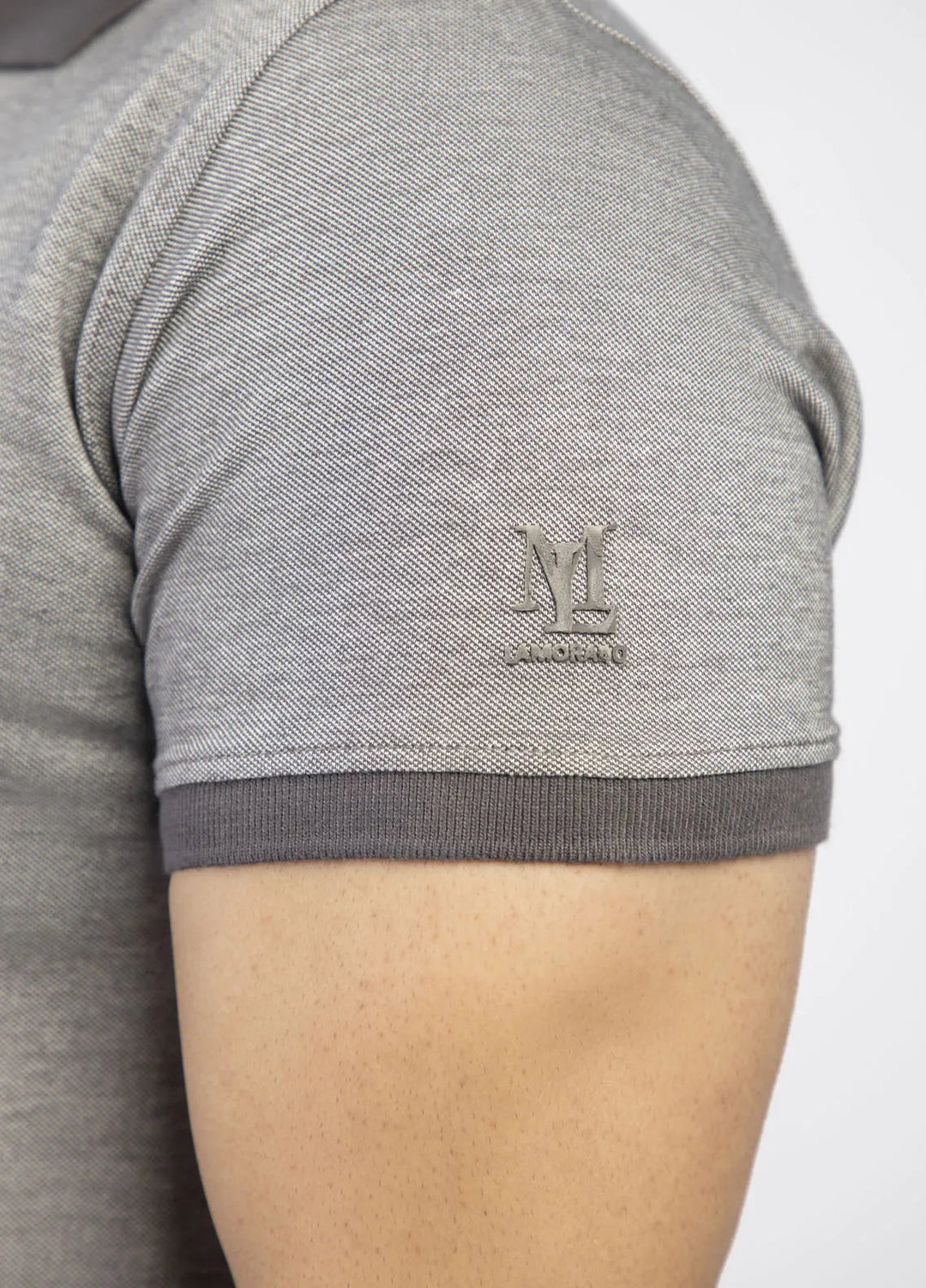 Lamorado Cotton Casual Men T-Shirt - Grey Yarn Dyed Polo Basic