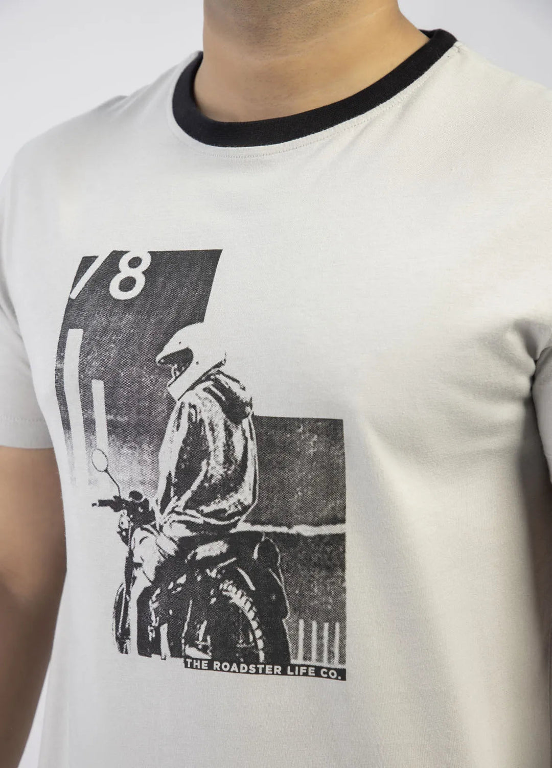 Lamorado Cotton Casual Men T-Shirt - Light Grey Graphic