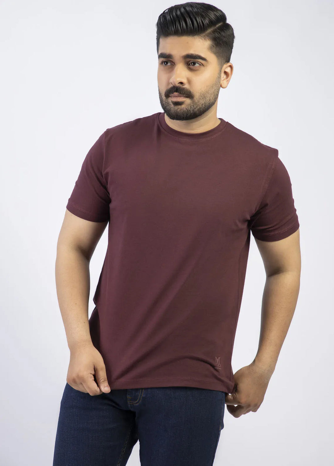 Lamorado Cotton Casual Men T-Shirt - Maroon Spandex