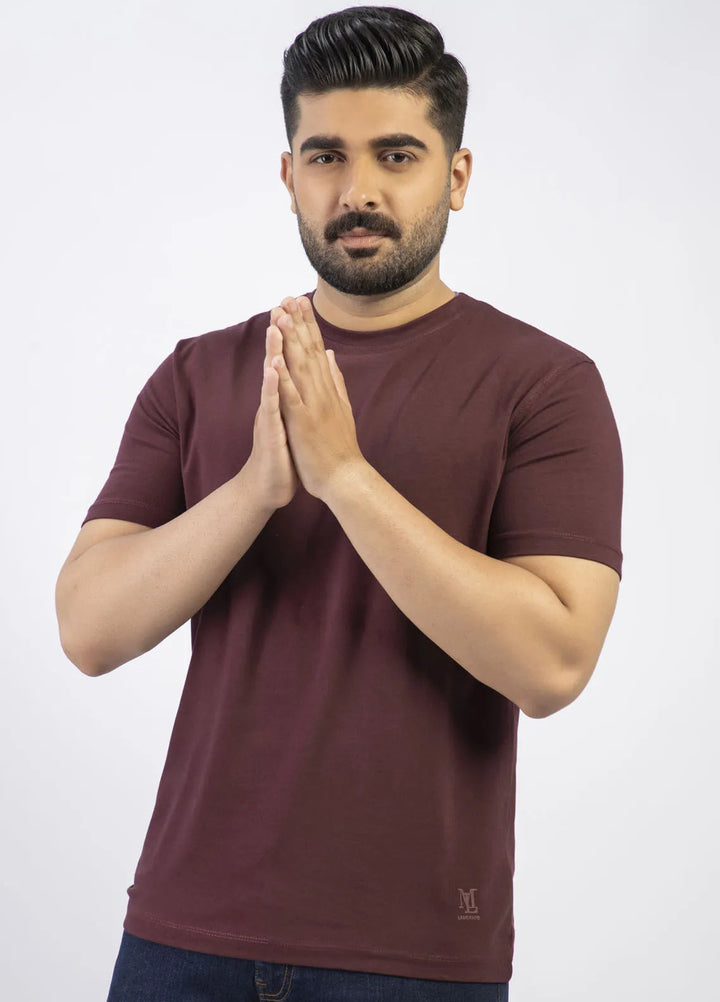 Lamorado Cotton Casual Men T-Shirt - Maroon Spandex