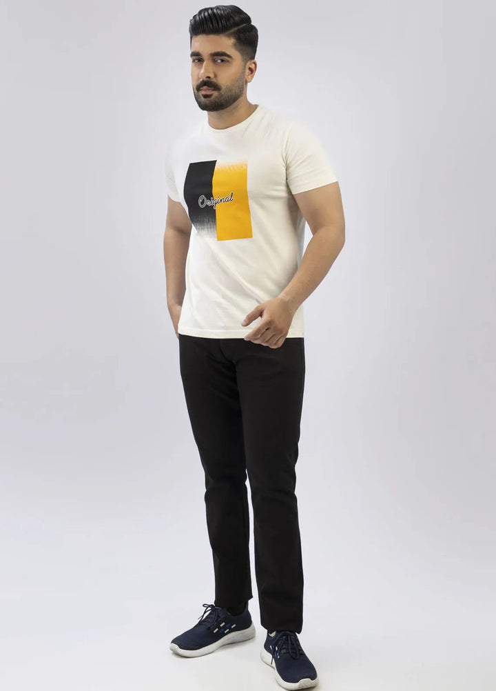 Lamorado Cotton Casual Men T-Shirt - Off White Graphic