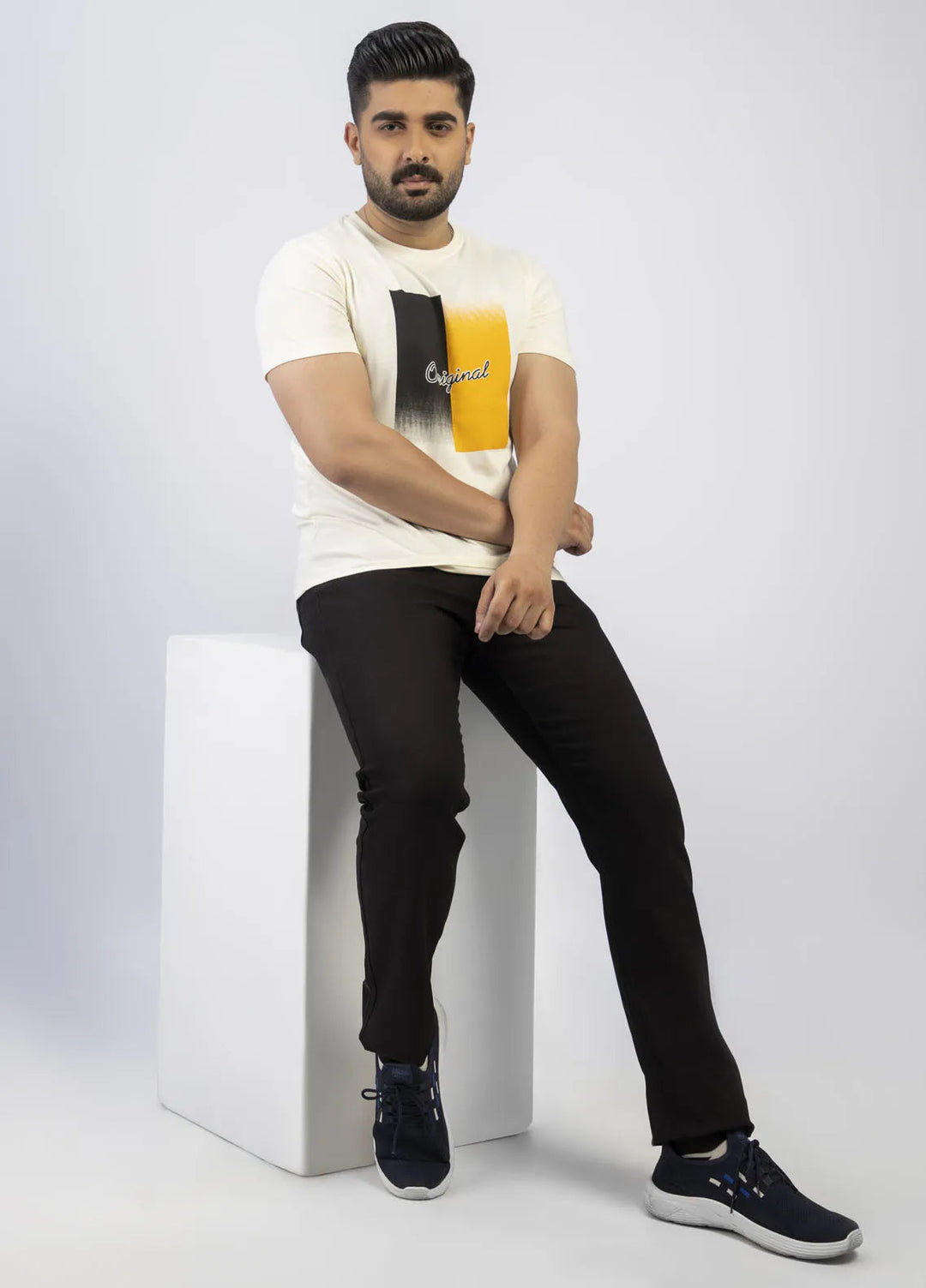 Lamorado Cotton Casual Men T-Shirt - Off White Graphic