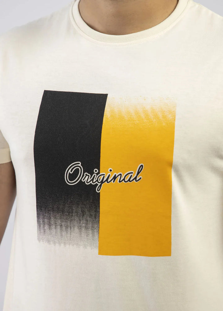 Lamorado Cotton Casual Men T-Shirt - Off White Graphic