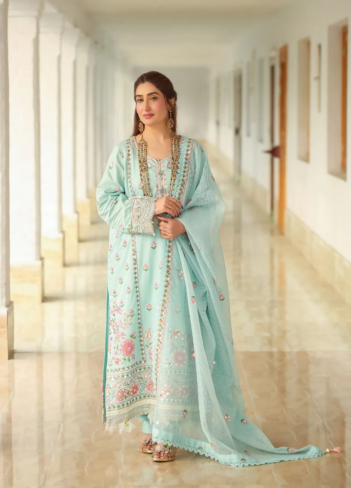 Lamorado Embroidered Cotton Net Suits Unstitched 3 Piece LMD25UF LWSU-25FE304 - Festive Collection