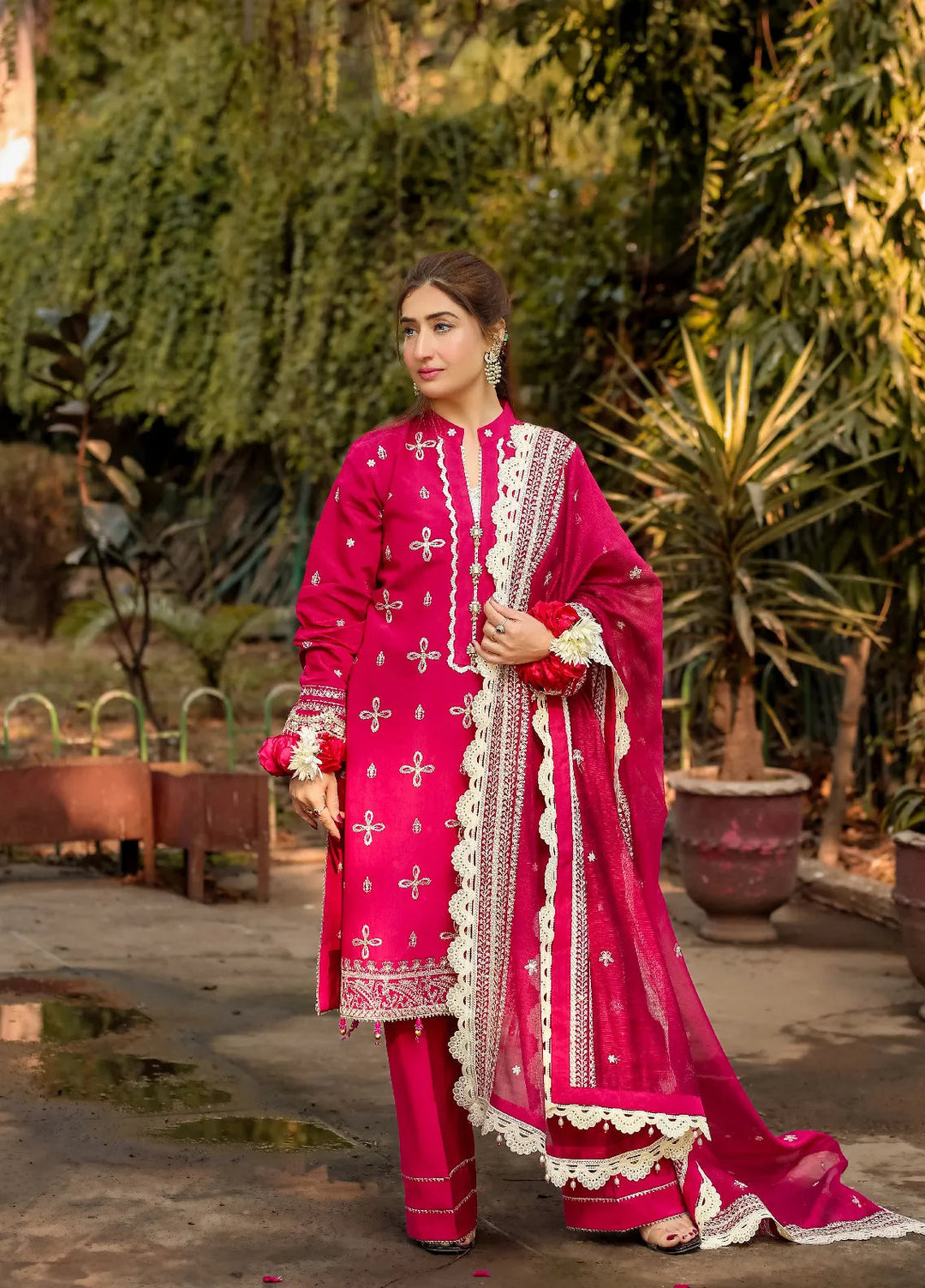 Lamorado Embroidered Cotton Silk Suits Unstitched 3 Piece LMD25UF LWSU-25FE301 - Festive Collection