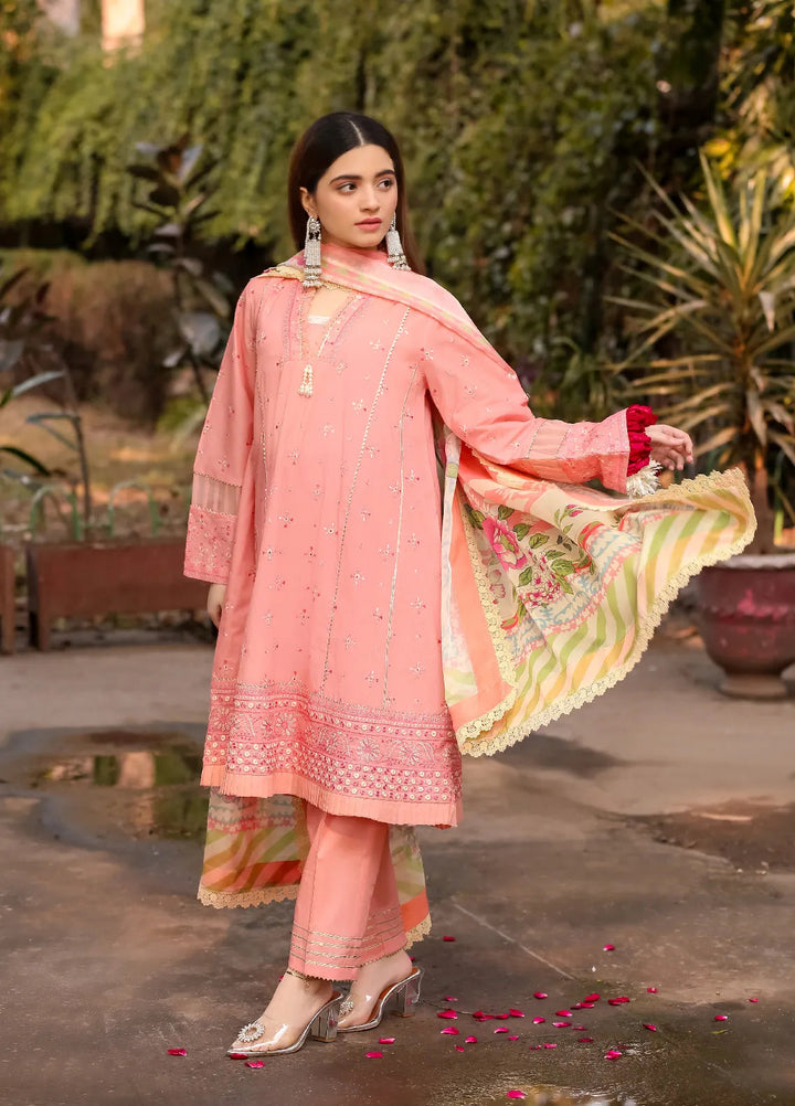 Lamorado Embroidered Lawn Suits Unstitched 3 Piece LMD25UC LWSU-25CK303 - Summer Collection