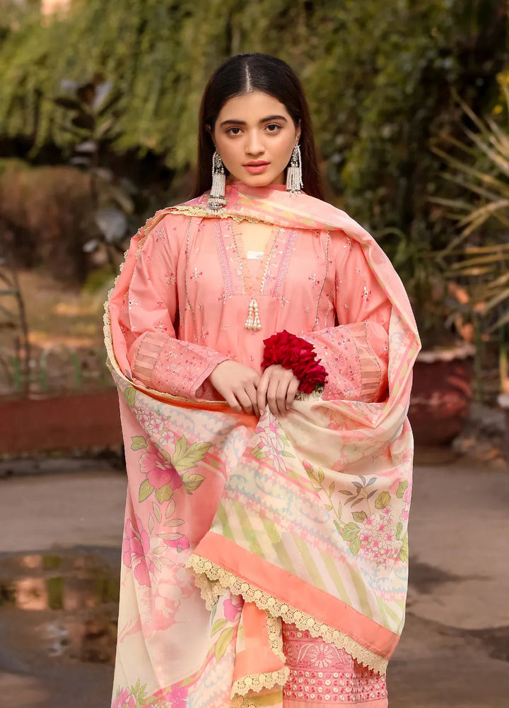 Lamorado Embroidered Lawn Suits Unstitched 3 Piece LMD25UC LWSU-25CK303 - Summer Collection