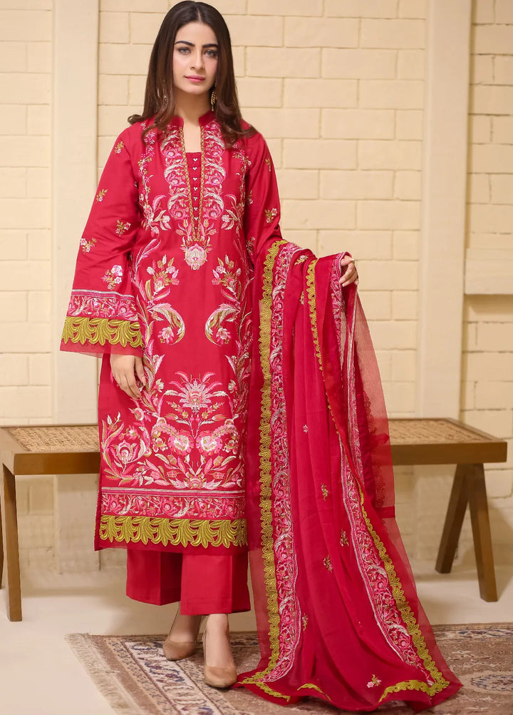 Lamorado Embroidered Lawn Suits Unstitched 3 Piece LMD25UF LWSU-25FE306 - Festive Collection