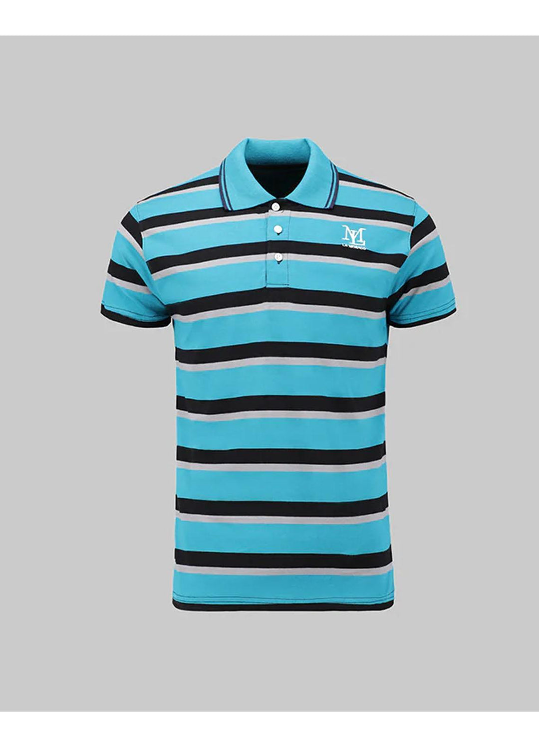 Lamorado Cotton Casual Mens Polo -  LMD22M Striped Polo Shirt Navy Blue