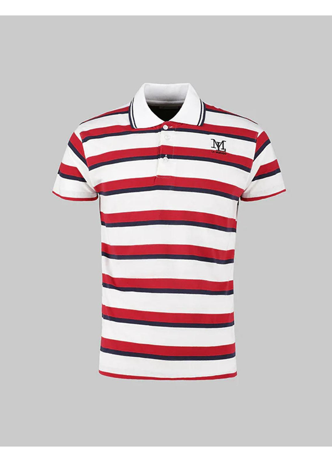 Lamorado Cotton Casual Polo for Mens -  LMD22M Striped Polo Shirt Red & White