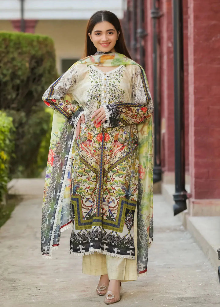 Lamorado Printed Lawn Suit Unstitched 3 Piece LMD25LP LWSU-25P304 - Summer Collection
