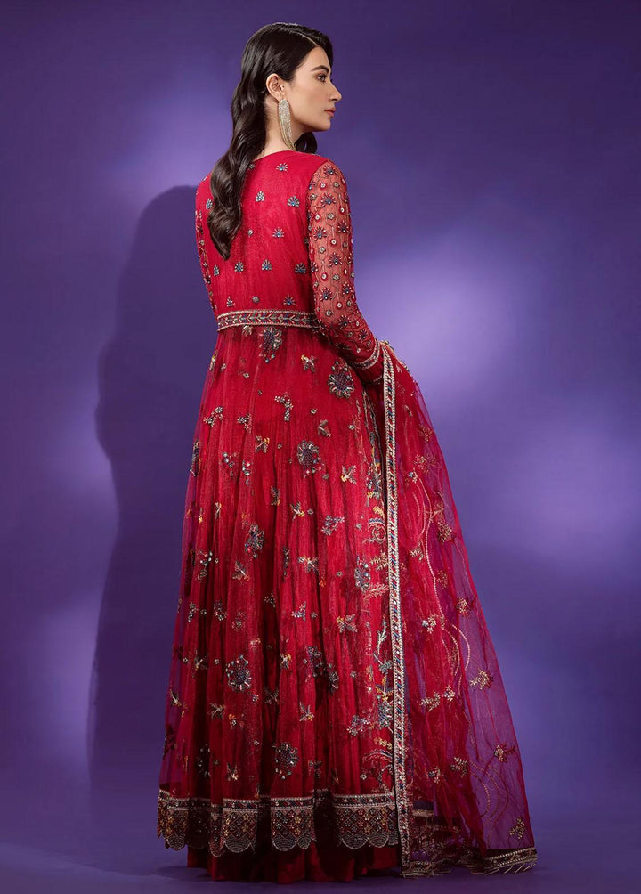 Lamour By Emaan Adeel Embroidered Net Suits Unstitched 3 Piece EA22L LR-02 - Luxury Collection