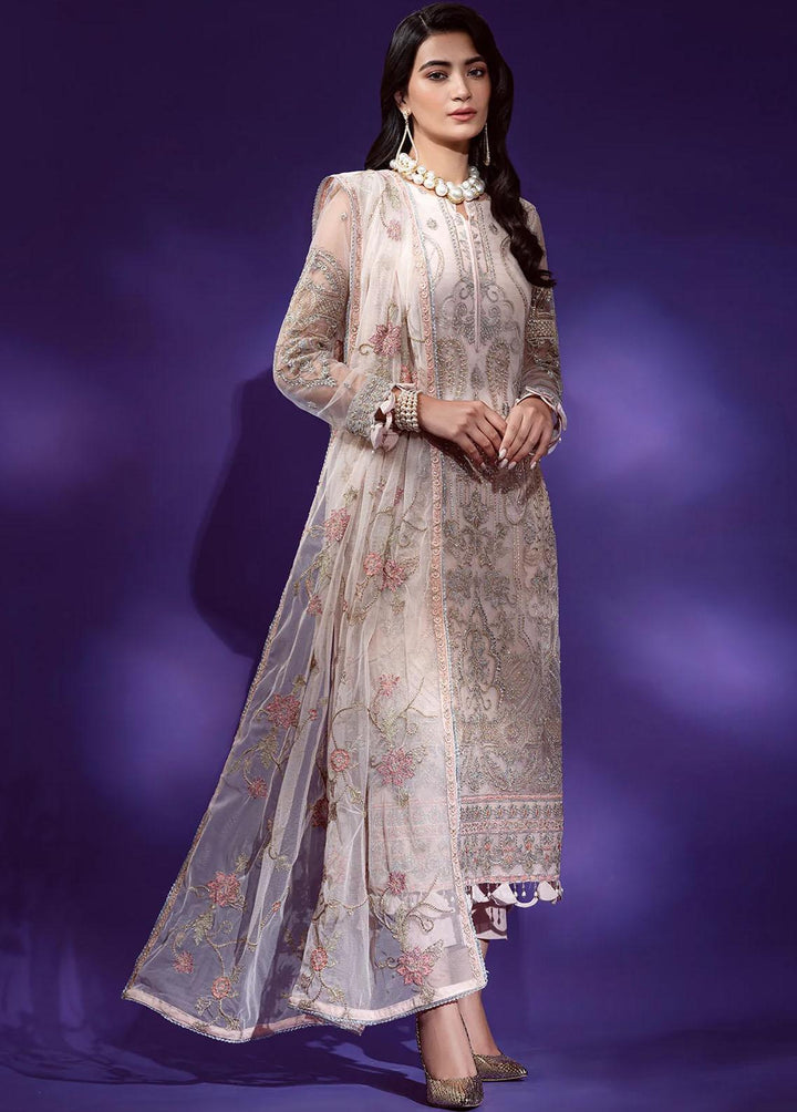 Lamour By Emaan Adeel Embroidered Net Suits Unstitched 3 Piece EA22L LR-05 - Luxury Collection