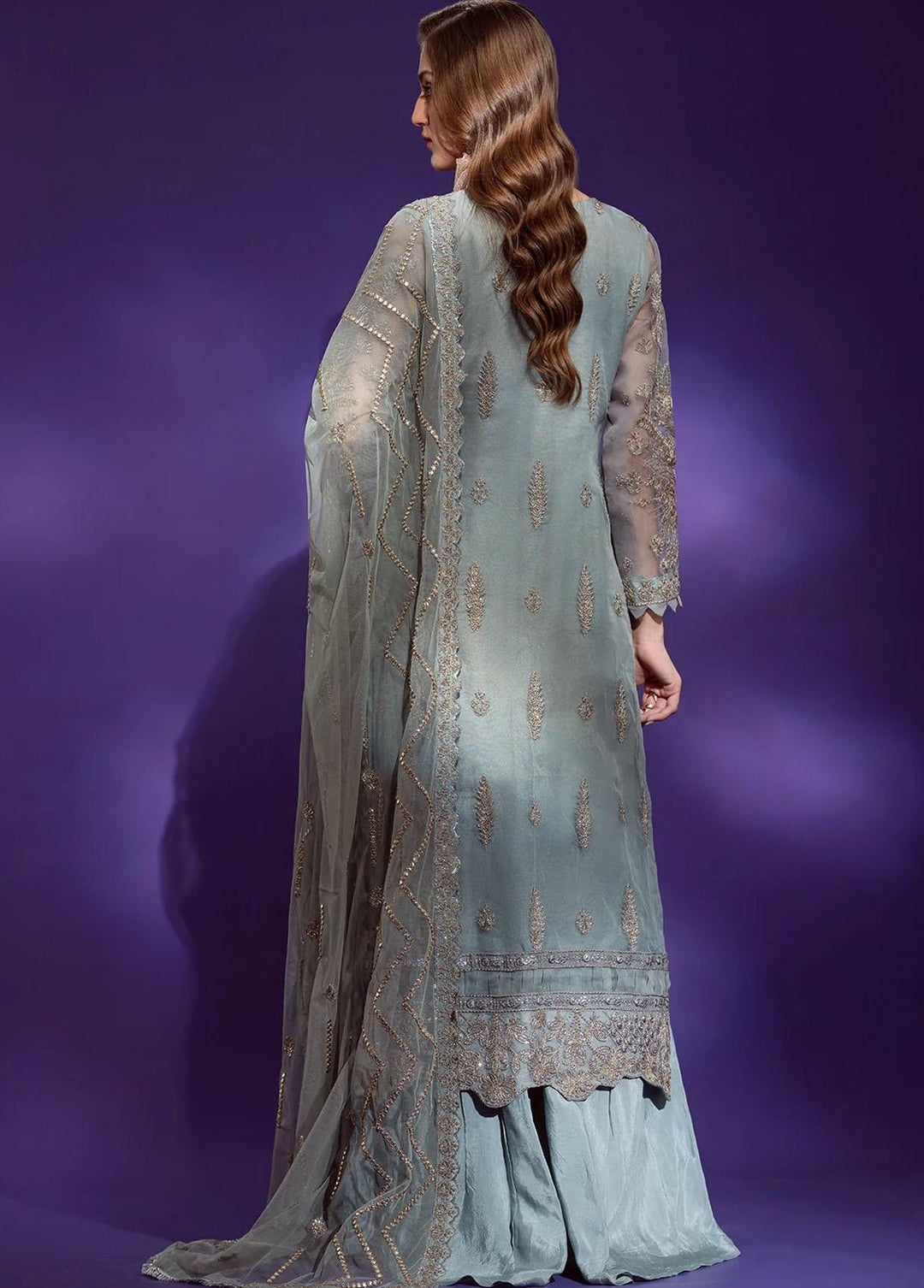 Lamour By Emaan Adeel Embroidered Net Suits Unstitched 3 Piece EA22L LR-06 - Luxury Collection
