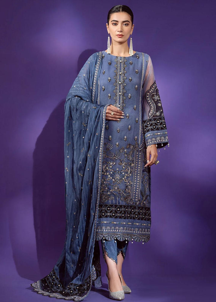 Lamour By Emaan Adeel Embroidered Organza Suits Unstitched 3 Piece EA22L LR-07 - Luxury Collection