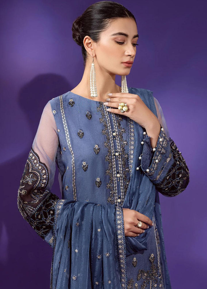 Lamour By Emaan Adeel Embroidered Organza Suits Unstitched 3 Piece EA22L LR-07 - Luxury Collection