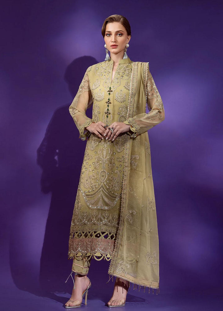 Lamour By Emaan Adeel Embroidered Chiffon Suits Unstitched 3 Piece EA22L LR-08 - Luxury Collection