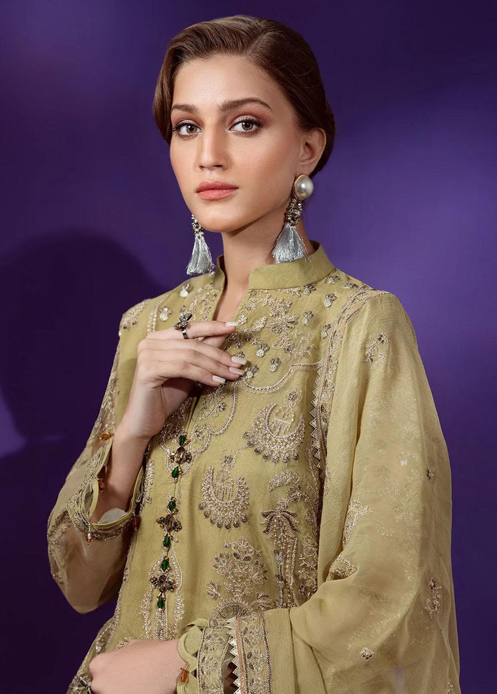 Lamour By Emaan Adeel Embroidered Chiffon Suits Unstitched 3 Piece EA22L LR-08 - Luxury Collection