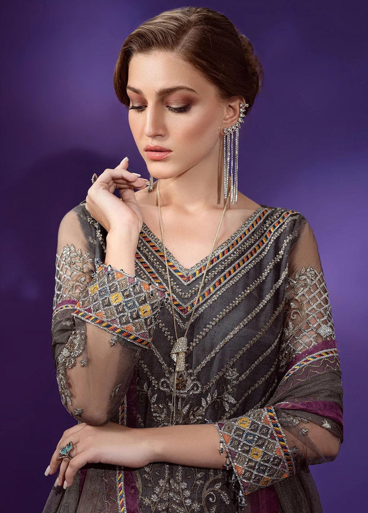 Lamour By Emaan Adeel Embroidered Net Suits Unstitched 3 Piece EA22L LR-09 - Luxury Collection