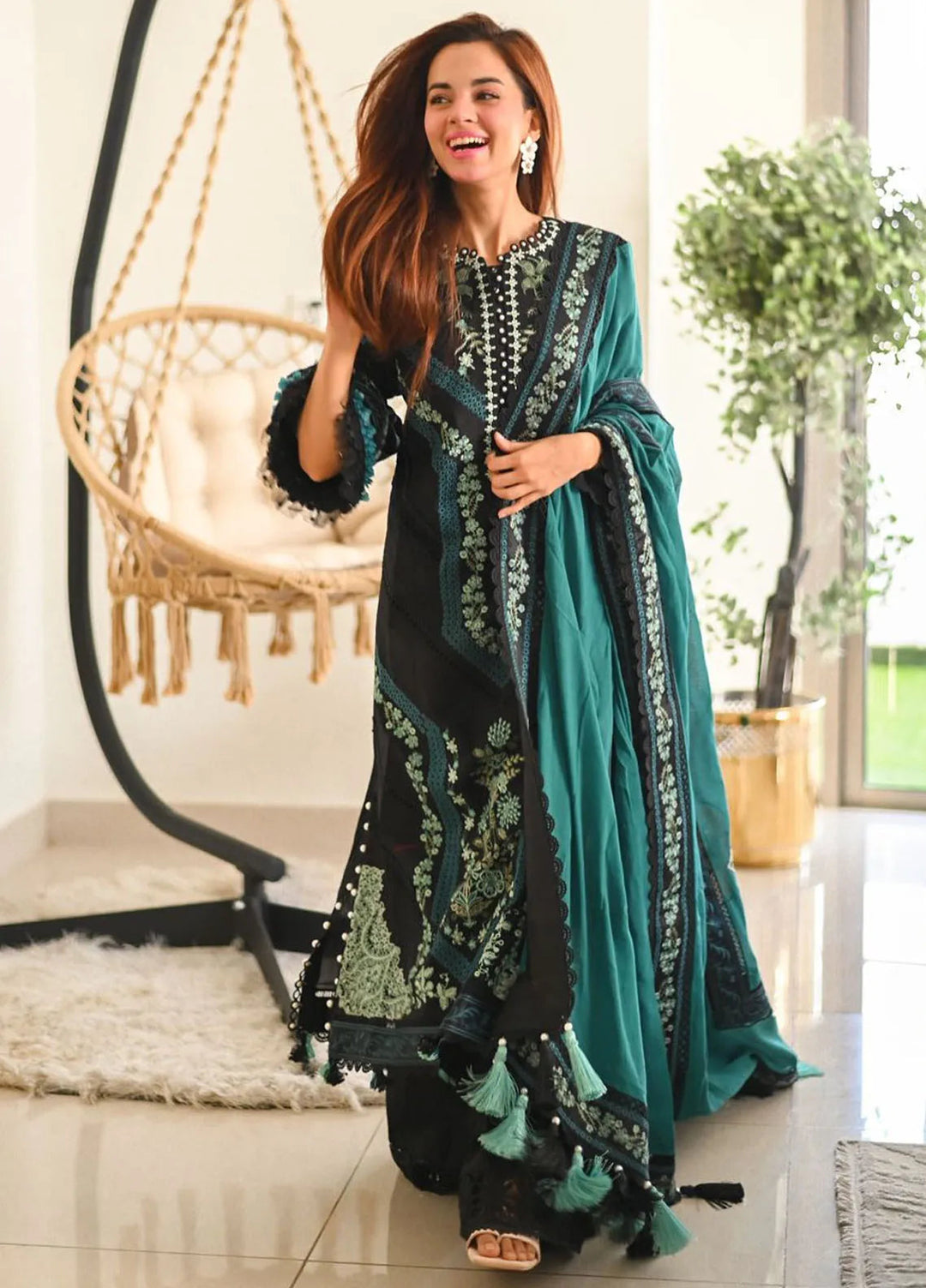 Lamour by Saad Shaikh Embroidered Lawn Suit Unstitched 3 Piece SSK24L Reh - Summer Collection